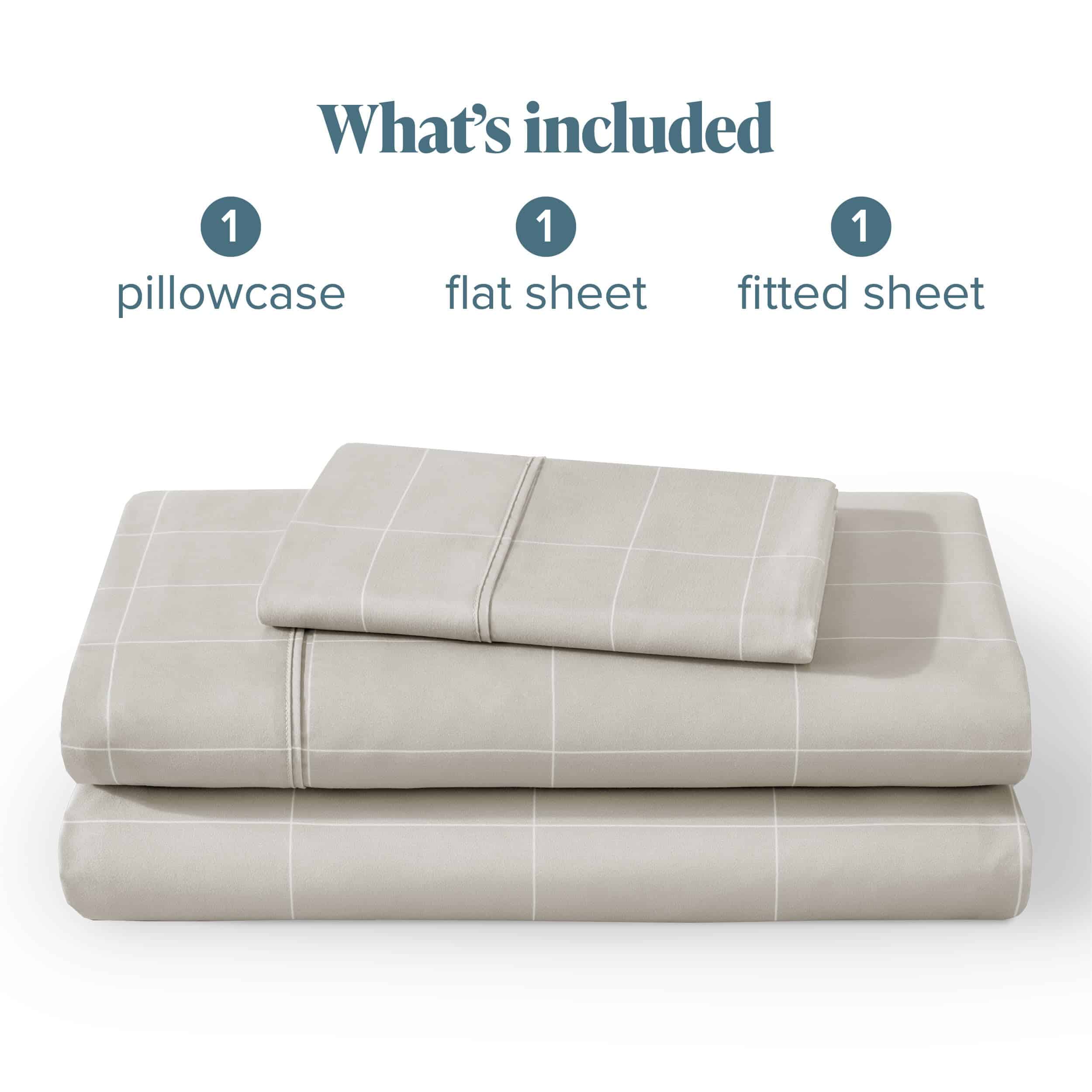 Juego de sábanas Bare Home Twin XL - Tamaño -Cuadrícula - Pi - Imagen 7