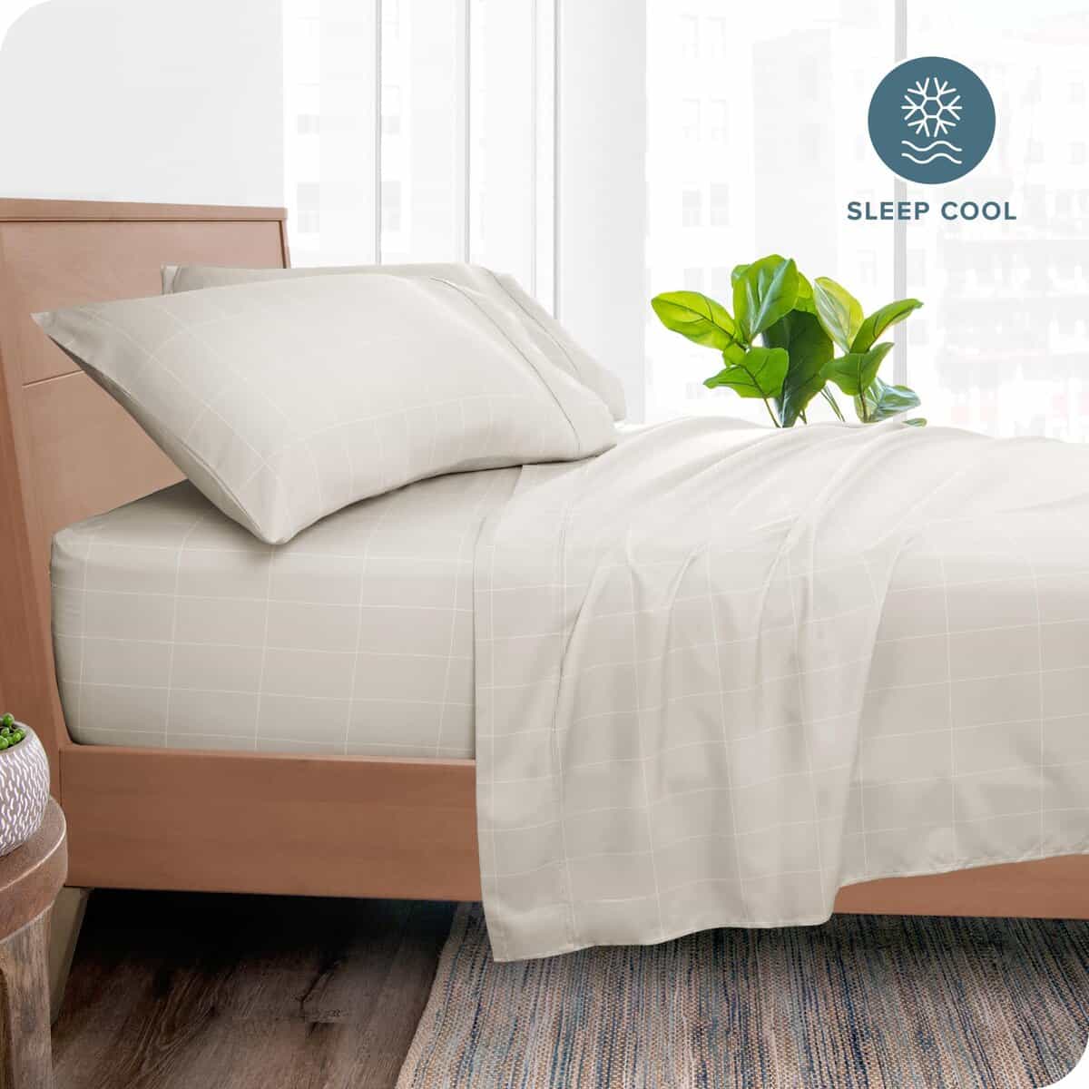 Juego de sábanas Bare Home Twin XL - Tamaño -Cuadrícula - Pi - Imagen 3