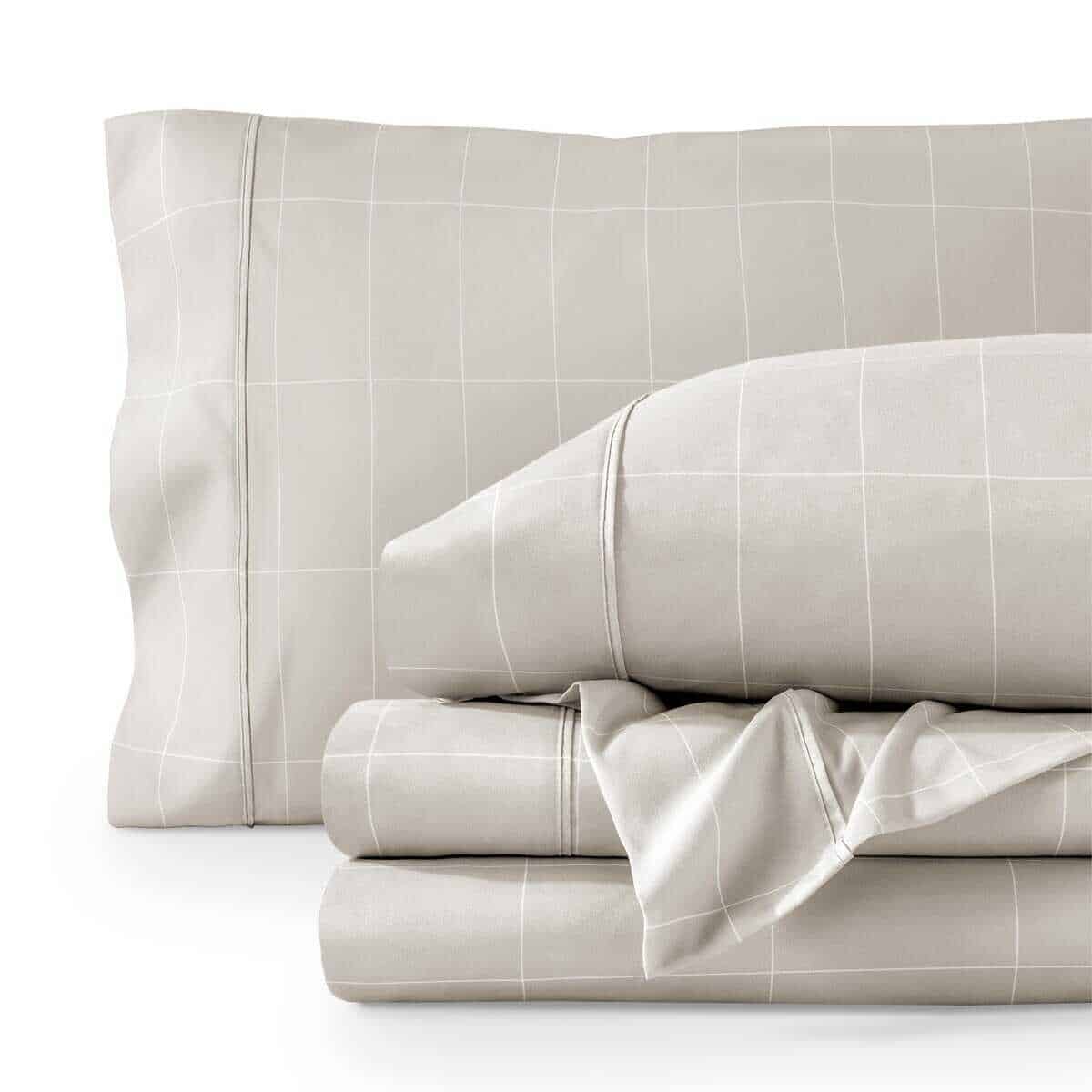 Juego de sábanas Bare Home Twin XL - Tamaño -Cuadrícula - Pi