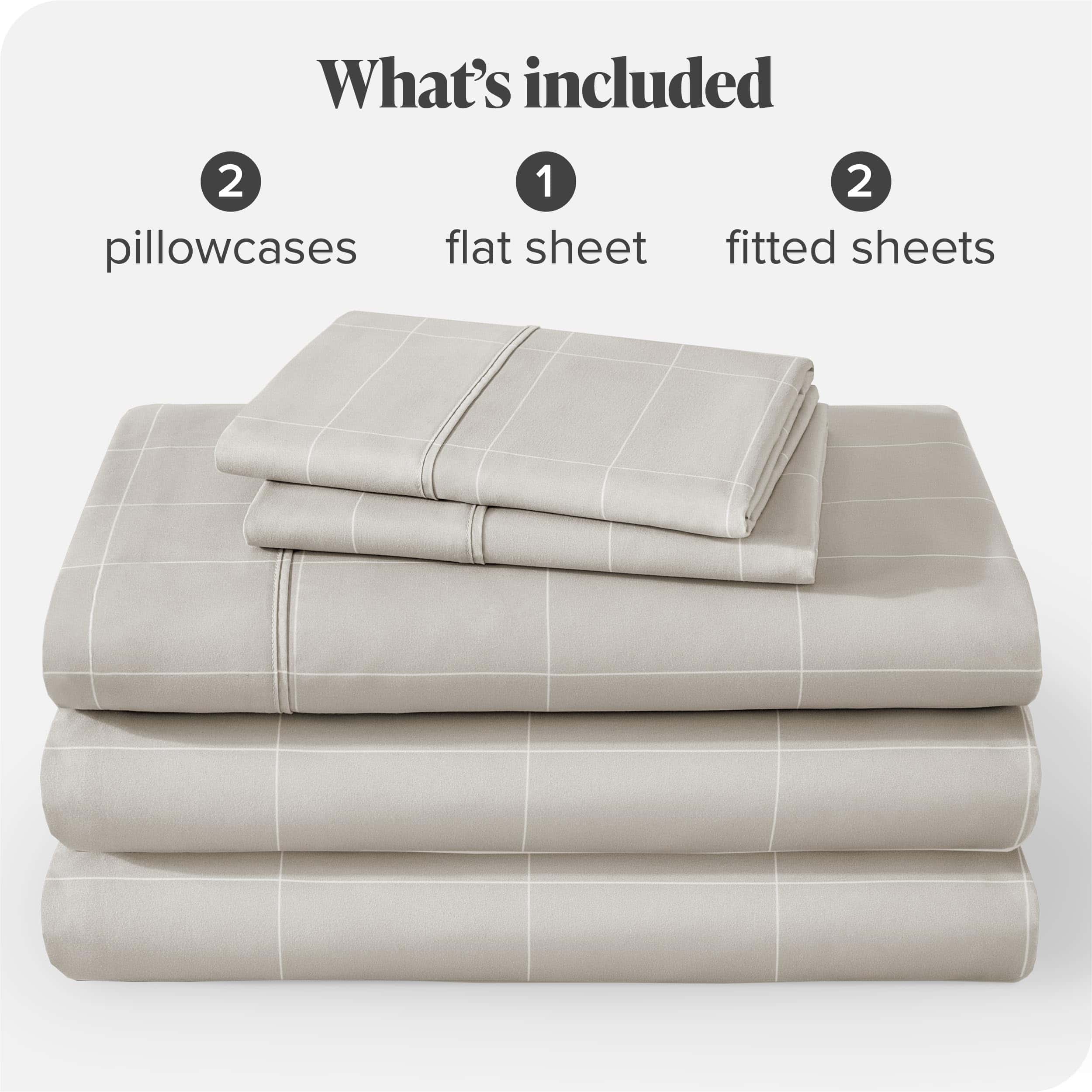 Juego de Sábanas Divididas Bare Home Split -Grid - Piedra/Bl - Imagen 10