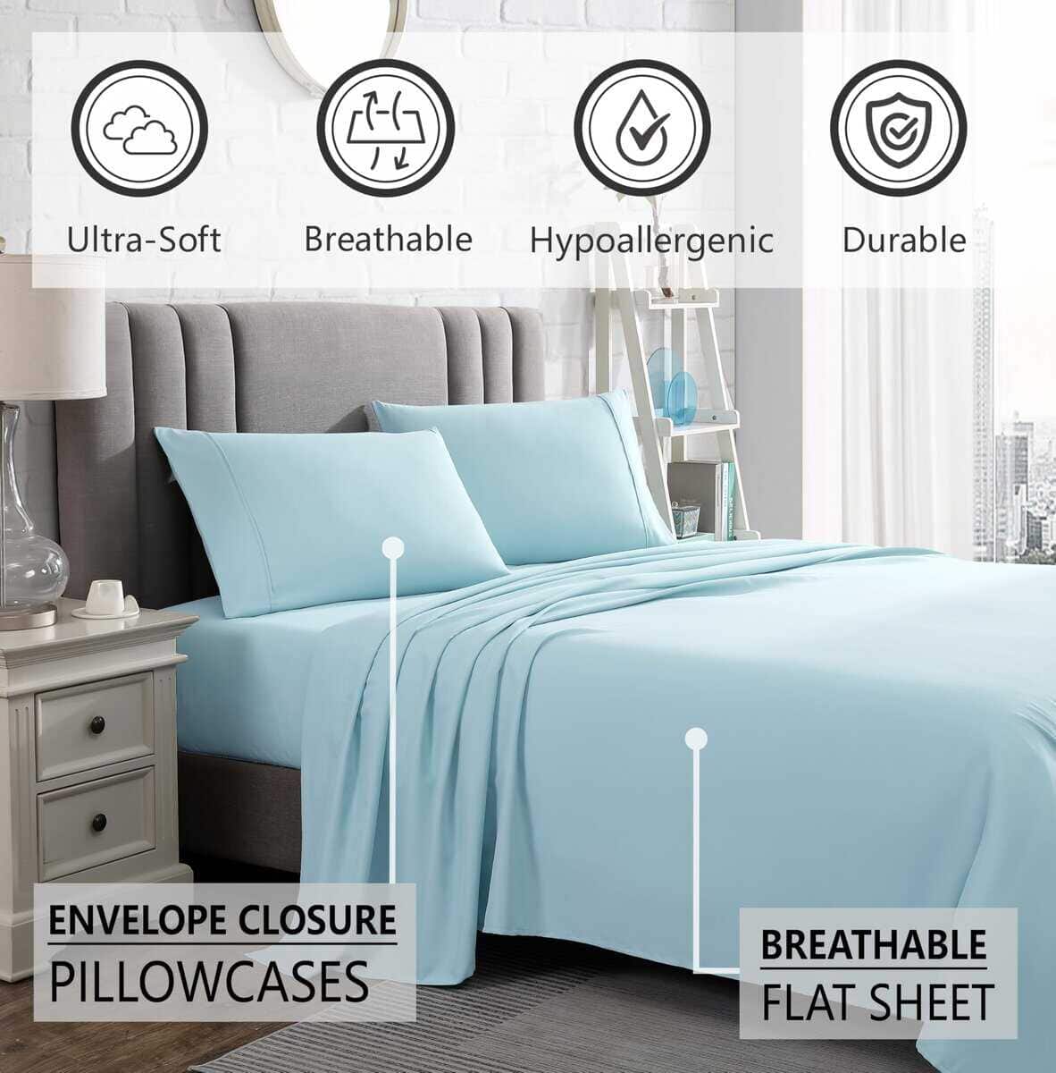 Juego de sábanas American Home Collection -Azul Claro - Imagen 6