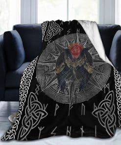 Manta para Sofá Vikings Black Crow Super Suave de