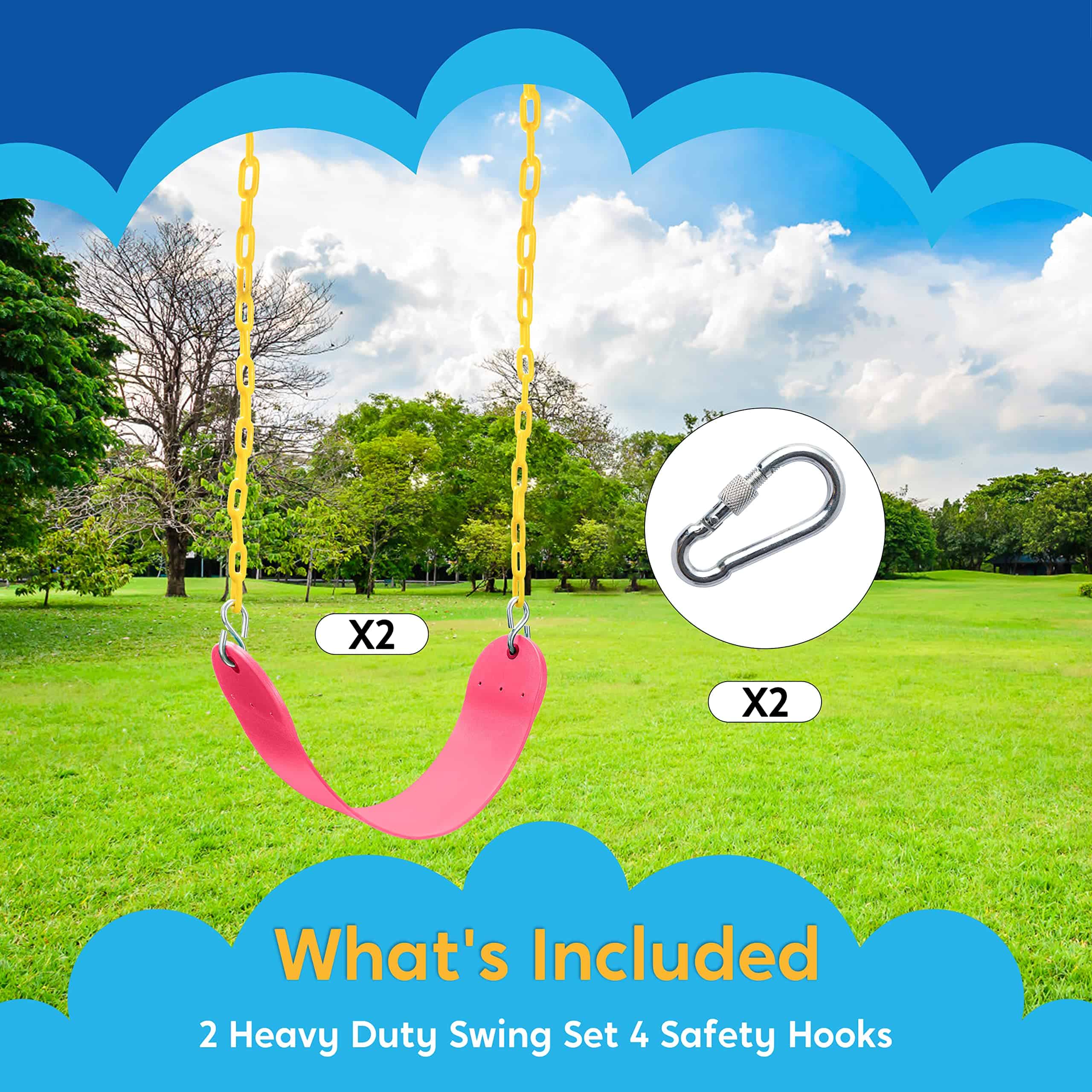 TURFEE 2 Packs Heavy Duty Swing Seat, Accesorios para - Imagen 5