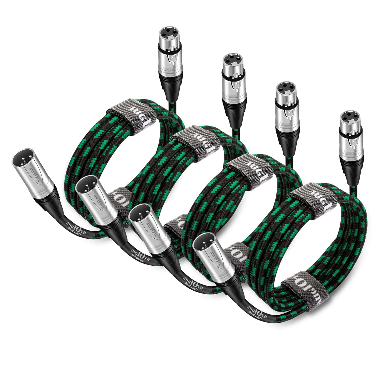 Cable de Micrófono XLR a XLR Augioth Pro 10 pies 4-Pack