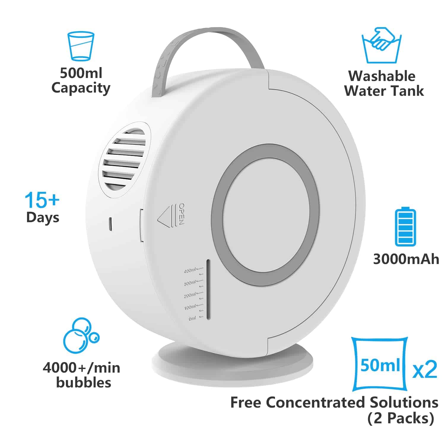 Máquina de Burbujas para Niños y Bebés, -Blanco - Imagen 8