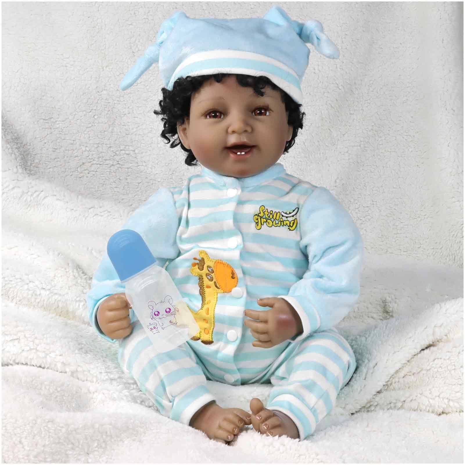 Muñeca Negra de 22" JRLCGYP, Realista Bebé Reborn de