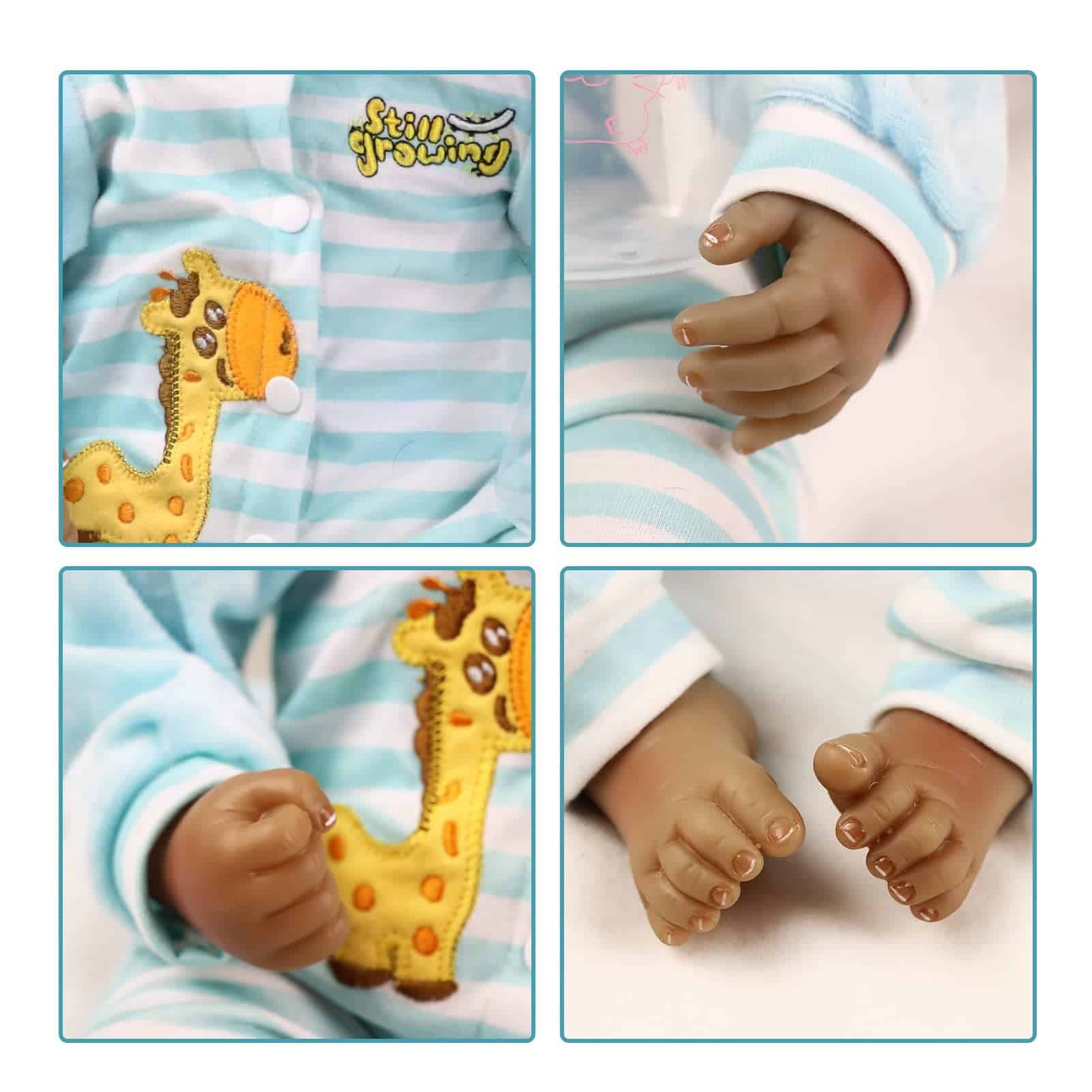 Muñeca Negra de 22" JRLCGYP, Realista Bebé Reborn de - Imagen 6