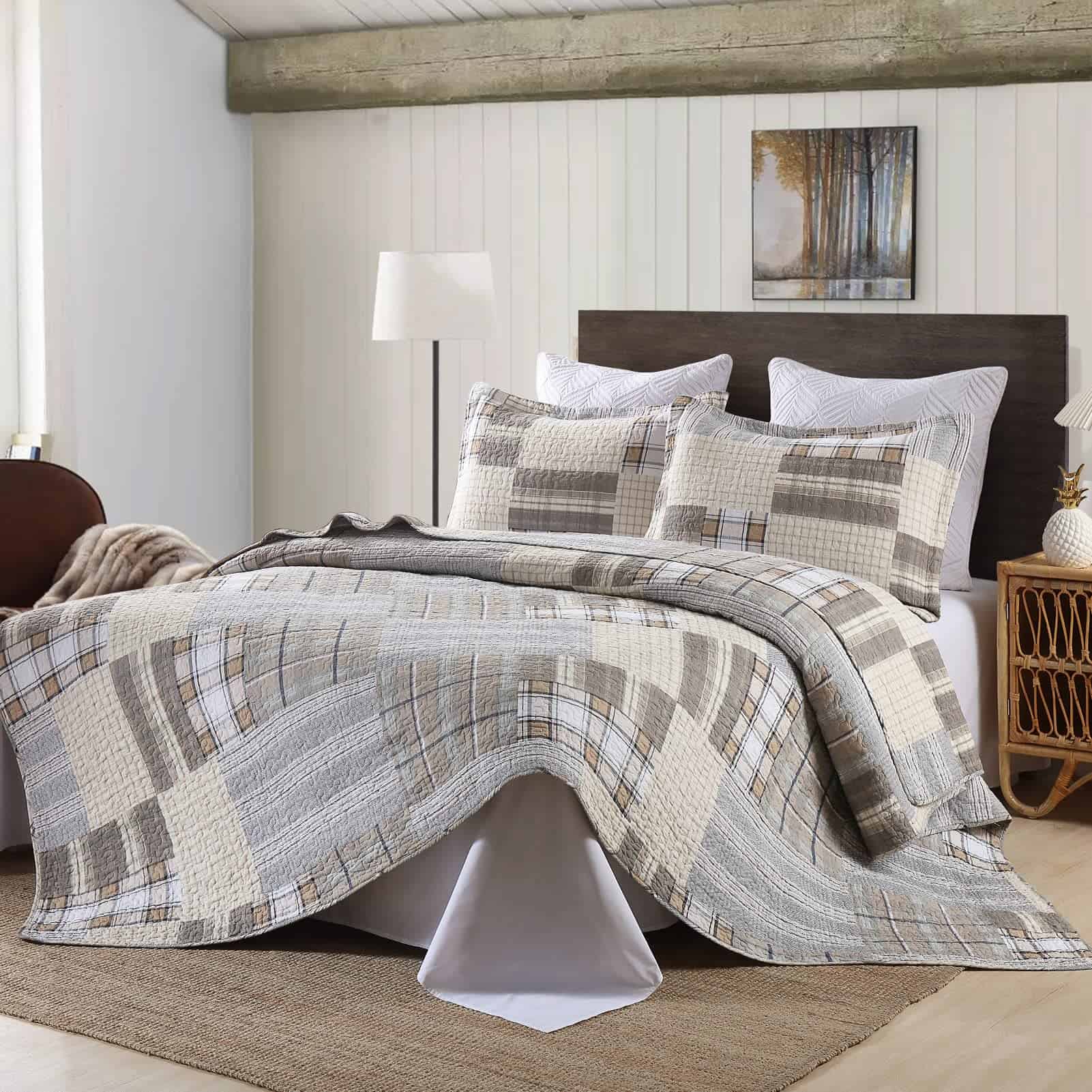 Colcha de algodón KALOOLA 100% algodón tamaño queen, juego - Imagen 3