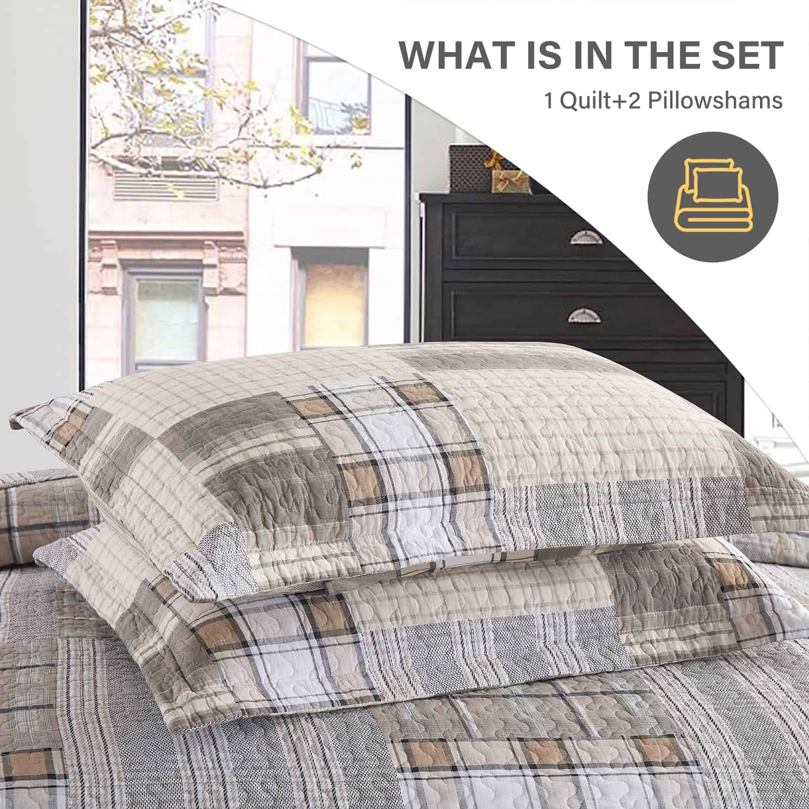 SahSahCasa Colcha Queen Size, Juego de Colcha Queen, Set de - Imagen 7