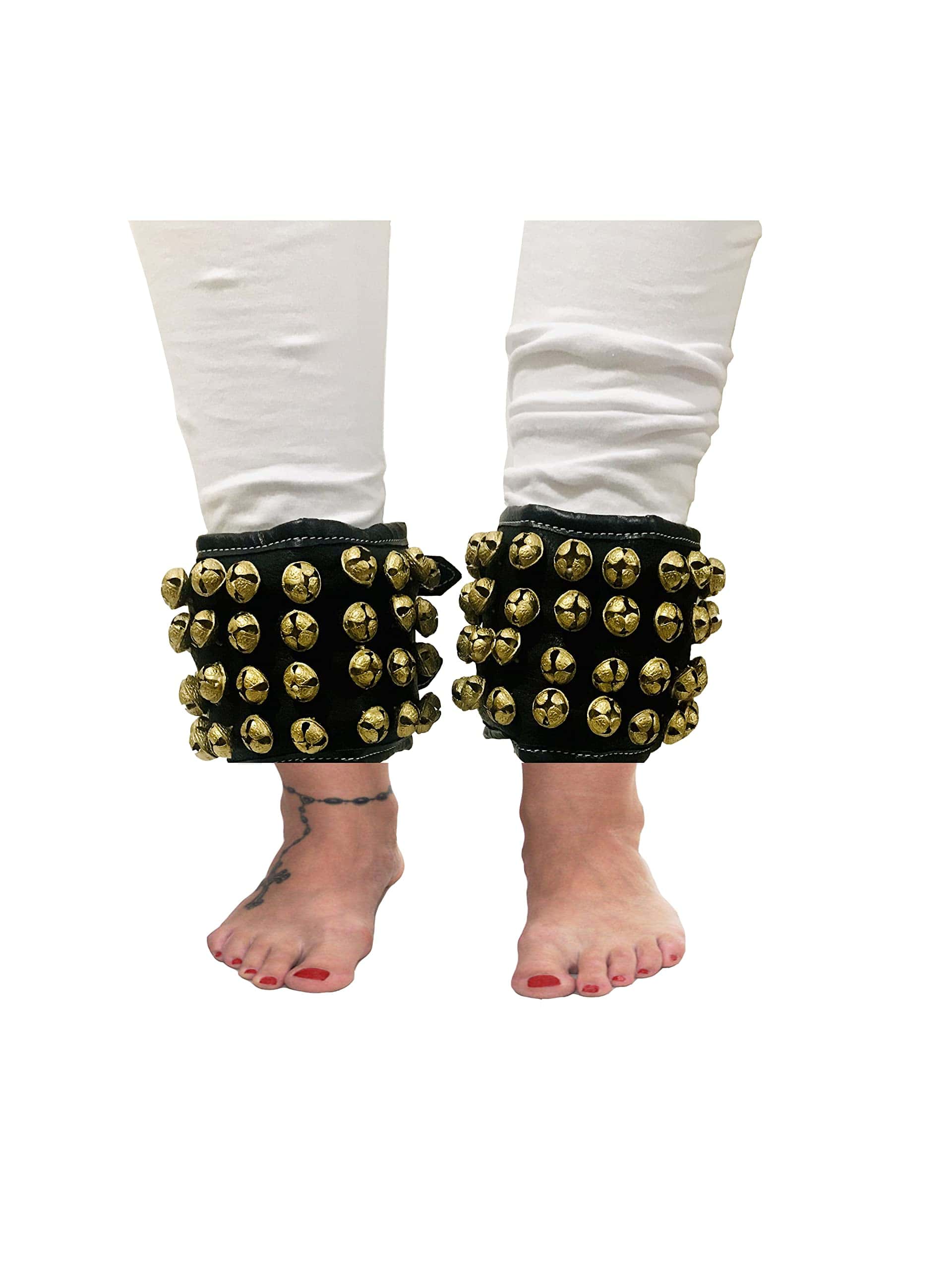 Par de cascabeles de baile Ghungroo en almohadilla de cuero - Imagen 5