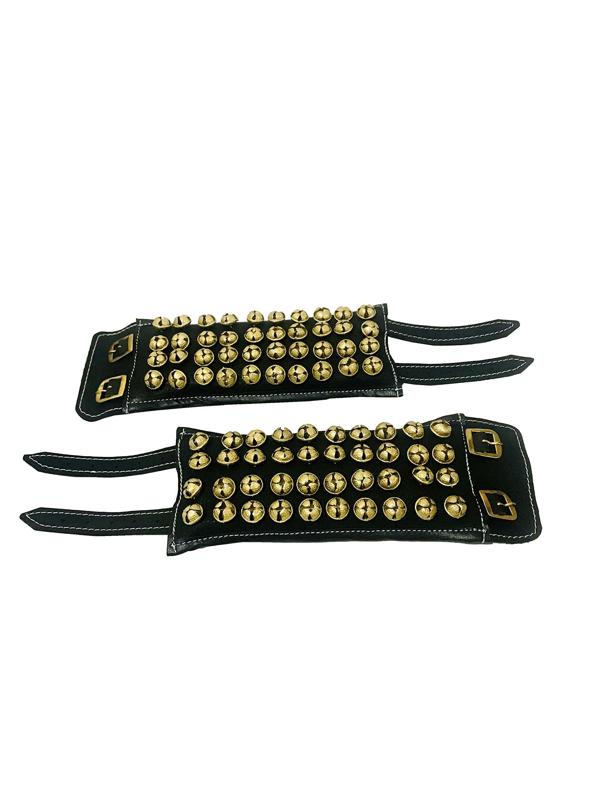 Par de cascabeles de baile Ghungroo en almohadilla de cuero