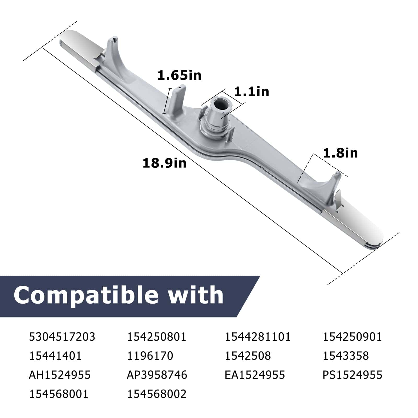 Brazo rociador inferior para lavavajillas 154568002 para - Imagen 3