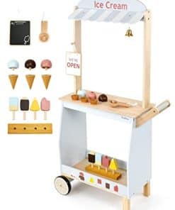 Carrito de juguete de madera PairPear Toys para heladería