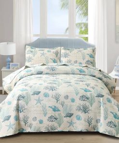 Junsey 3 Piezas Conjunto de Colchas Tema Océano Tamaño Twin
