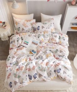 Funda de Edredón Gemela para Niños 100% Algodón Mariposa