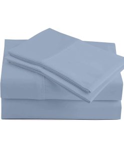 Juego de Sábanas Queen 4 Piezas 600 TC -Azul Claro