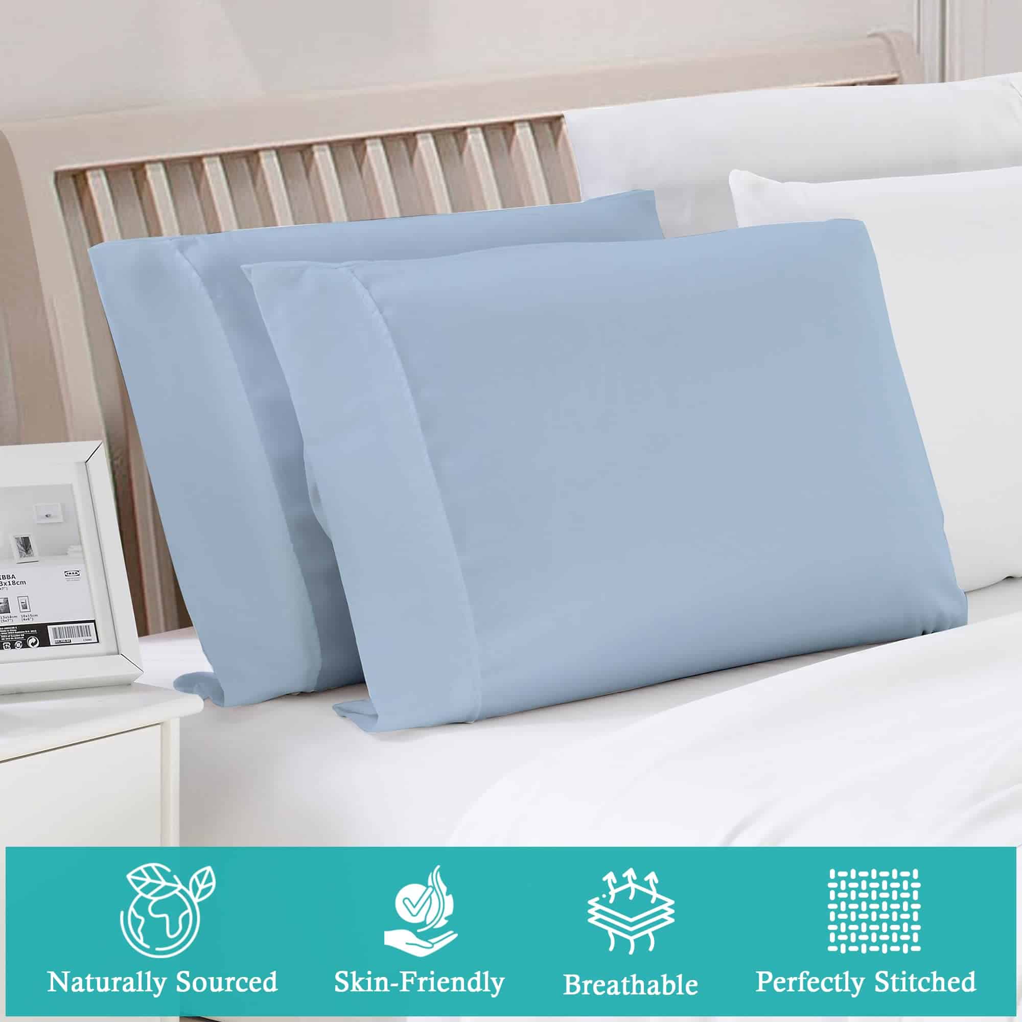 Set de 2 Fundas de Almohada Kotton Wama 600 TC -Azul Claro - Imagen 4