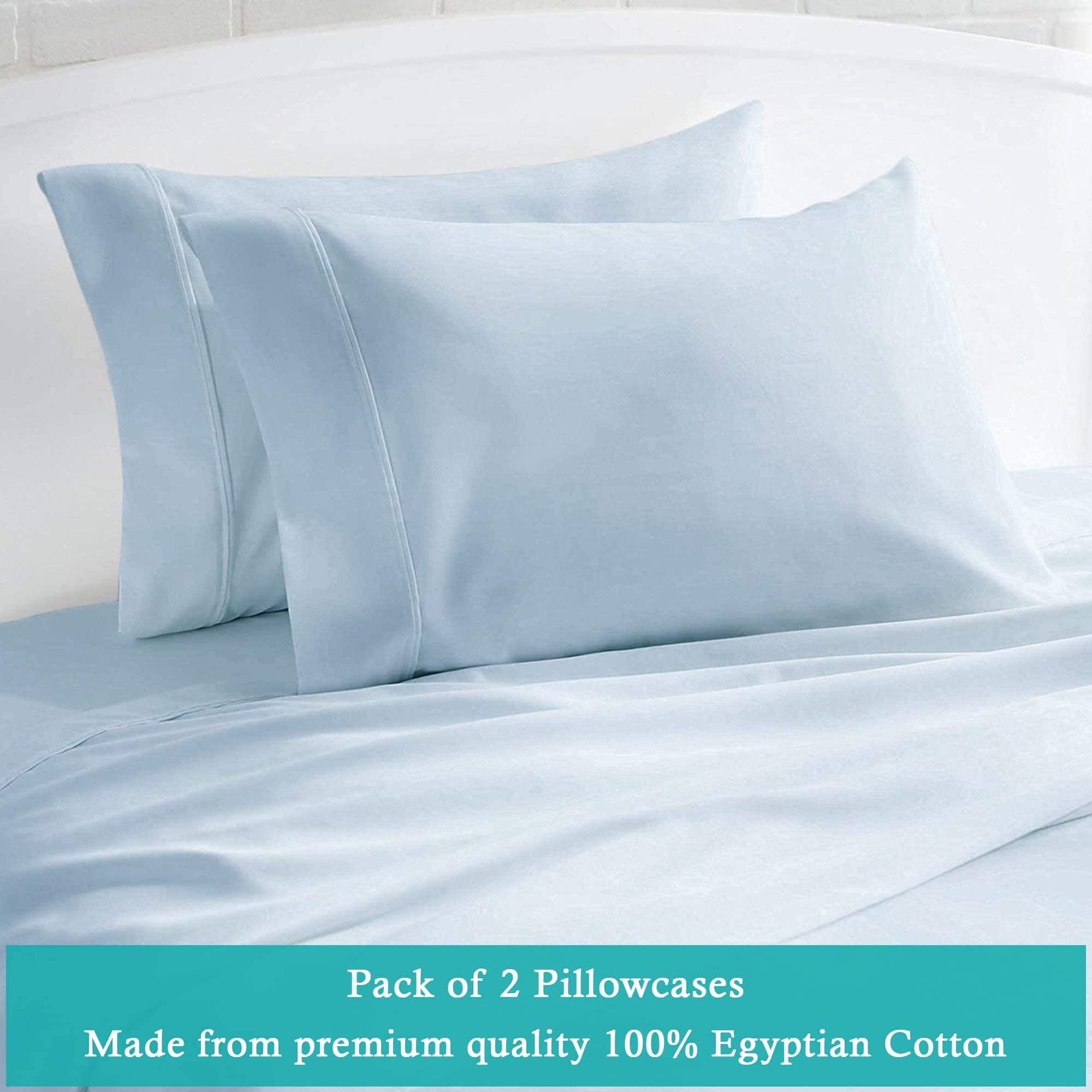 Set de 2 Fundas de Almohada Kotton Wama 600 TC -Azul Claro - Imagen 3