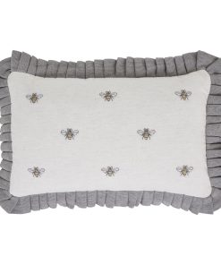 Almohada de granja bordada con abejas de VHC Brands, abejas
