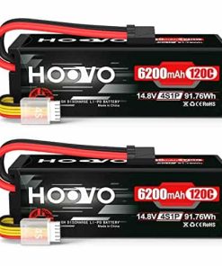 Pack de 2 Baterías Lipo HOOVO 14.8V 6200mAh 120C para Coche