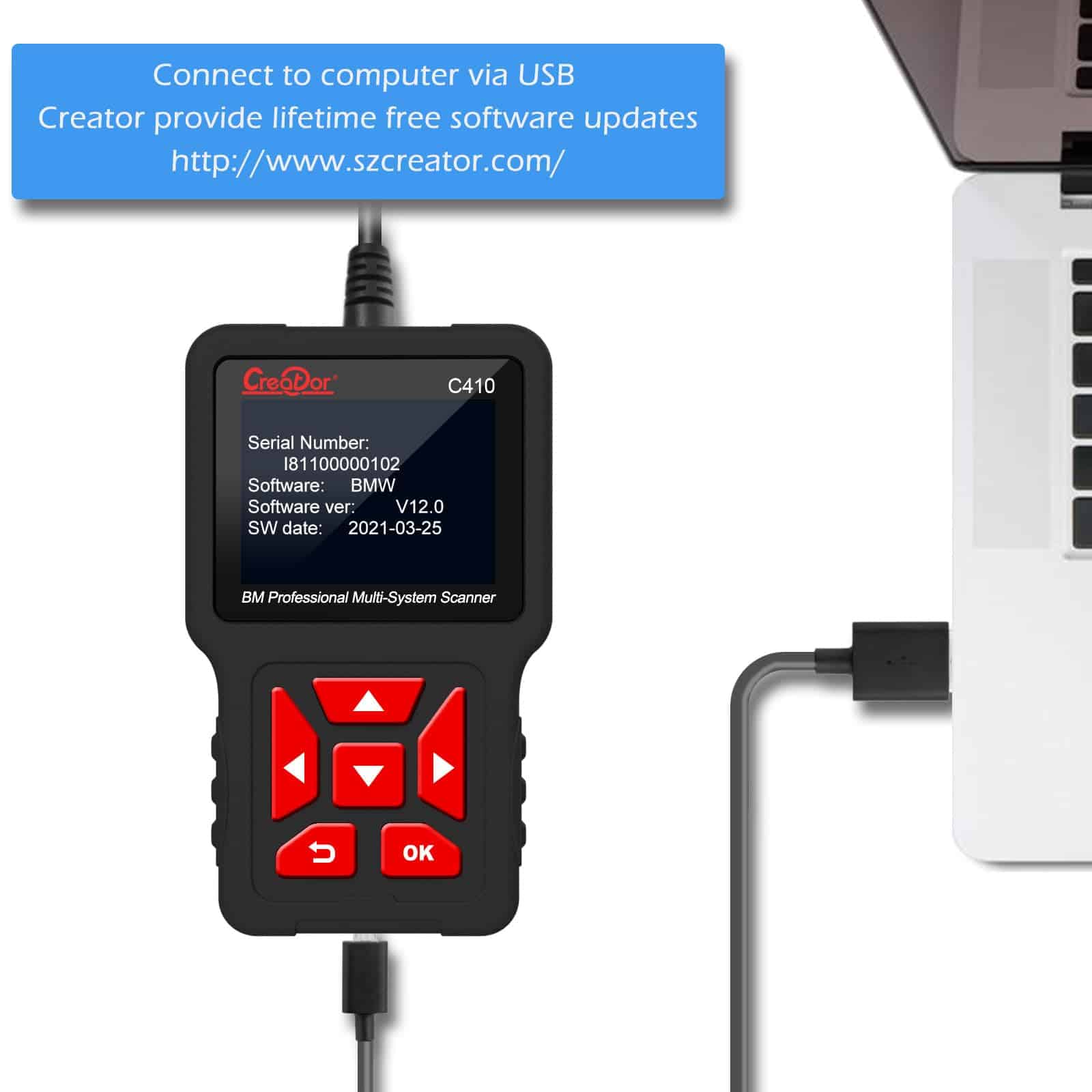 Escáner OBD2 C410 para BMW Mini EPB ABS SRS DPF Oil Reset - Imagen 8