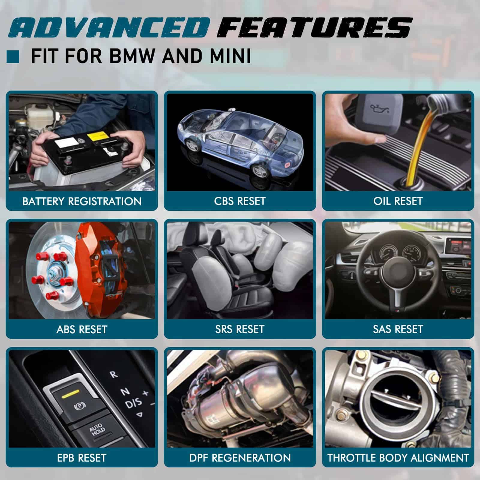 Escáner OBD2 C410 para BMW Mini EPB ABS SRS DPF Oil Reset - Imagen 6