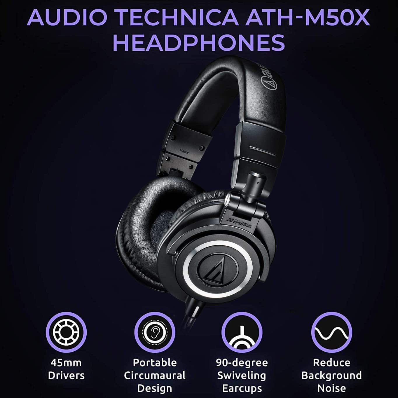 Audífonos de estudio profesional Blucoil Audio Technica - Imagen 3
