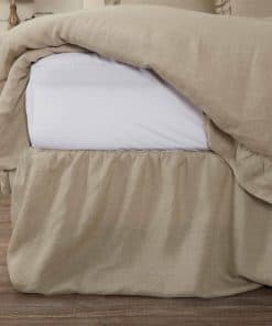 Piper Classics Provincial Linen Natural Beige King Ruffled