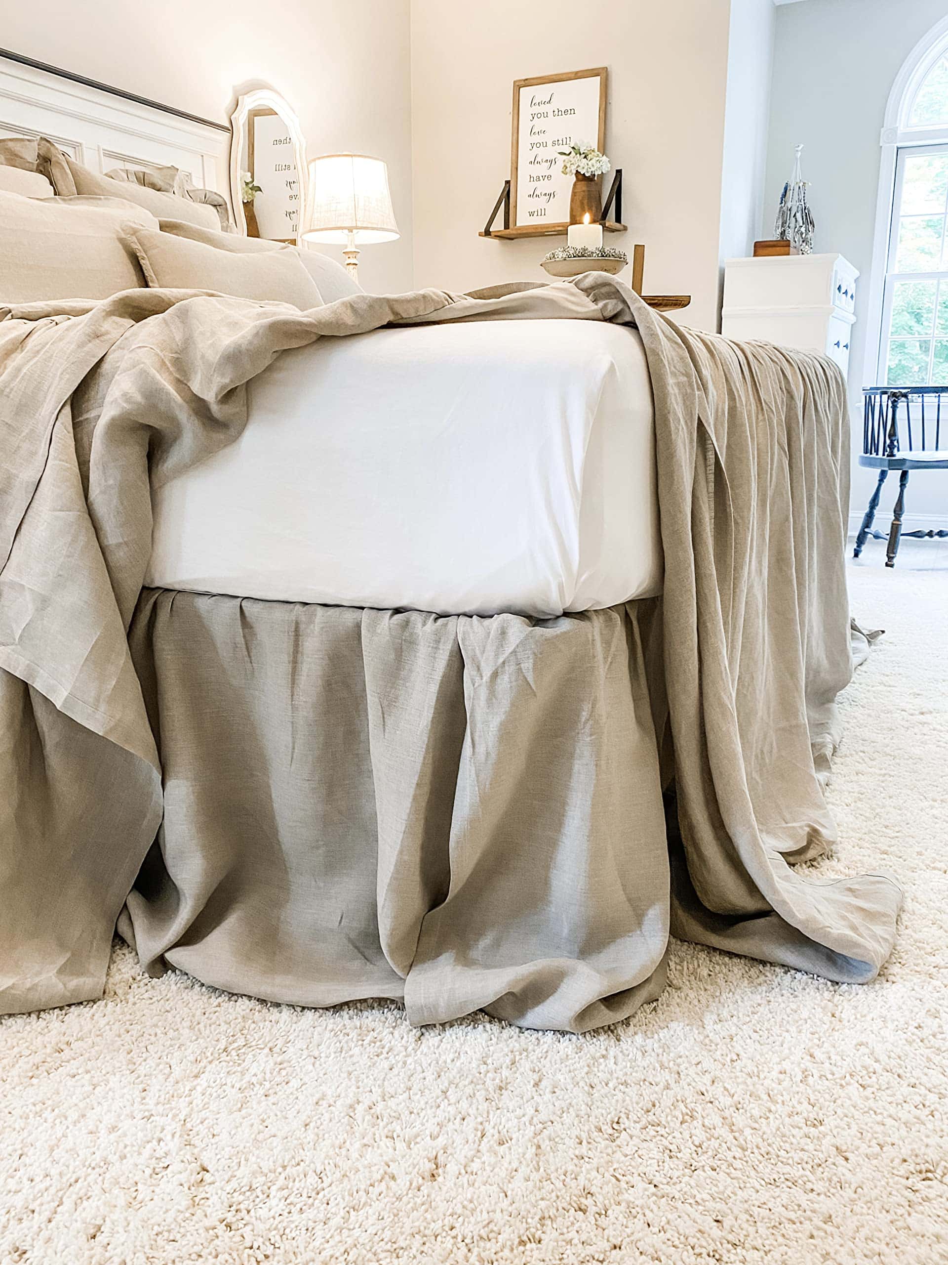 Piper Classics Provincial Linen Natural Beige King Ruffled - Imagen 3