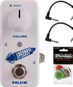 Pedal NUX Lacerate Mini Booster con 2 cables de parche y