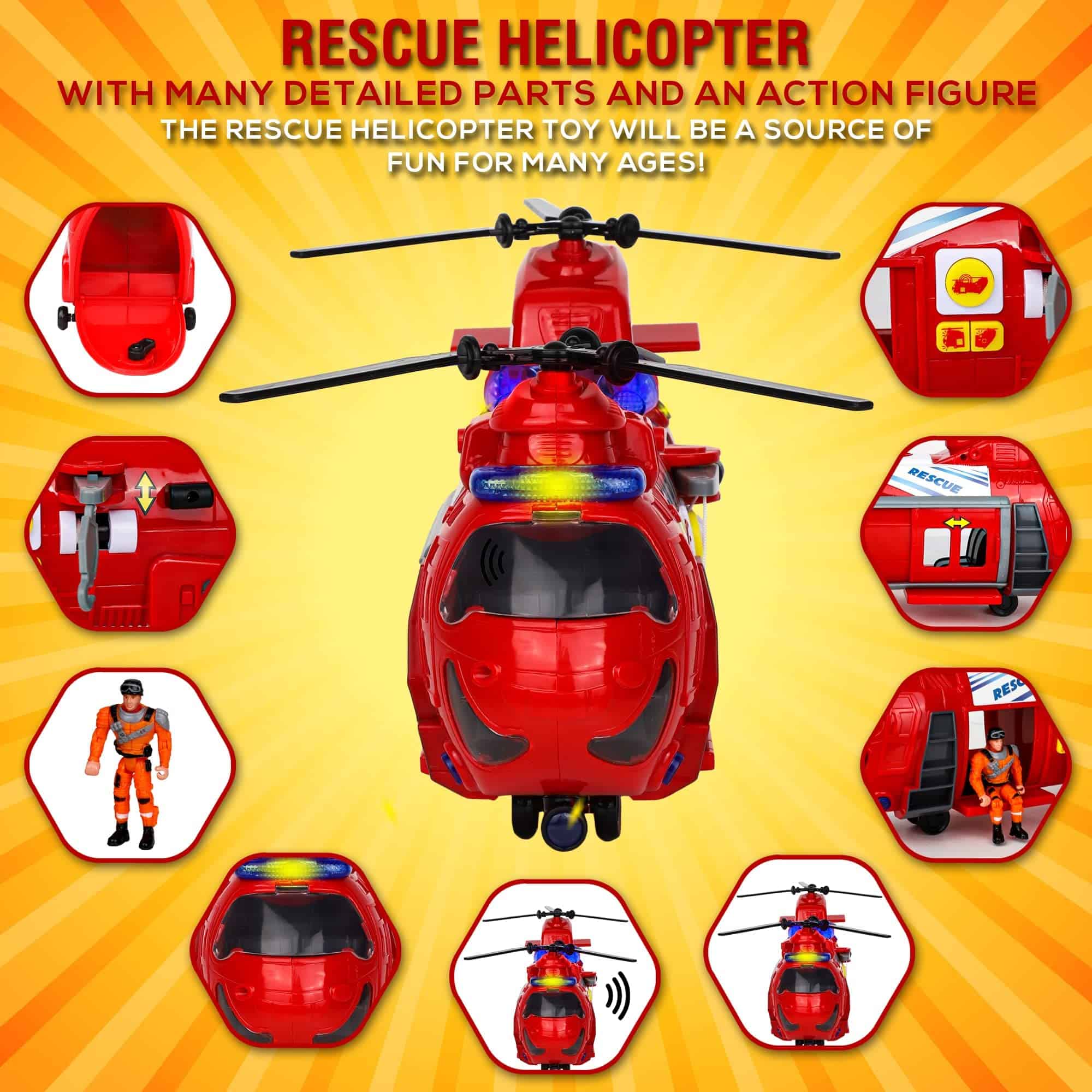 Juguetes de Helicóptero Playkidz para Niños, Helicóptero de - Imagen 5