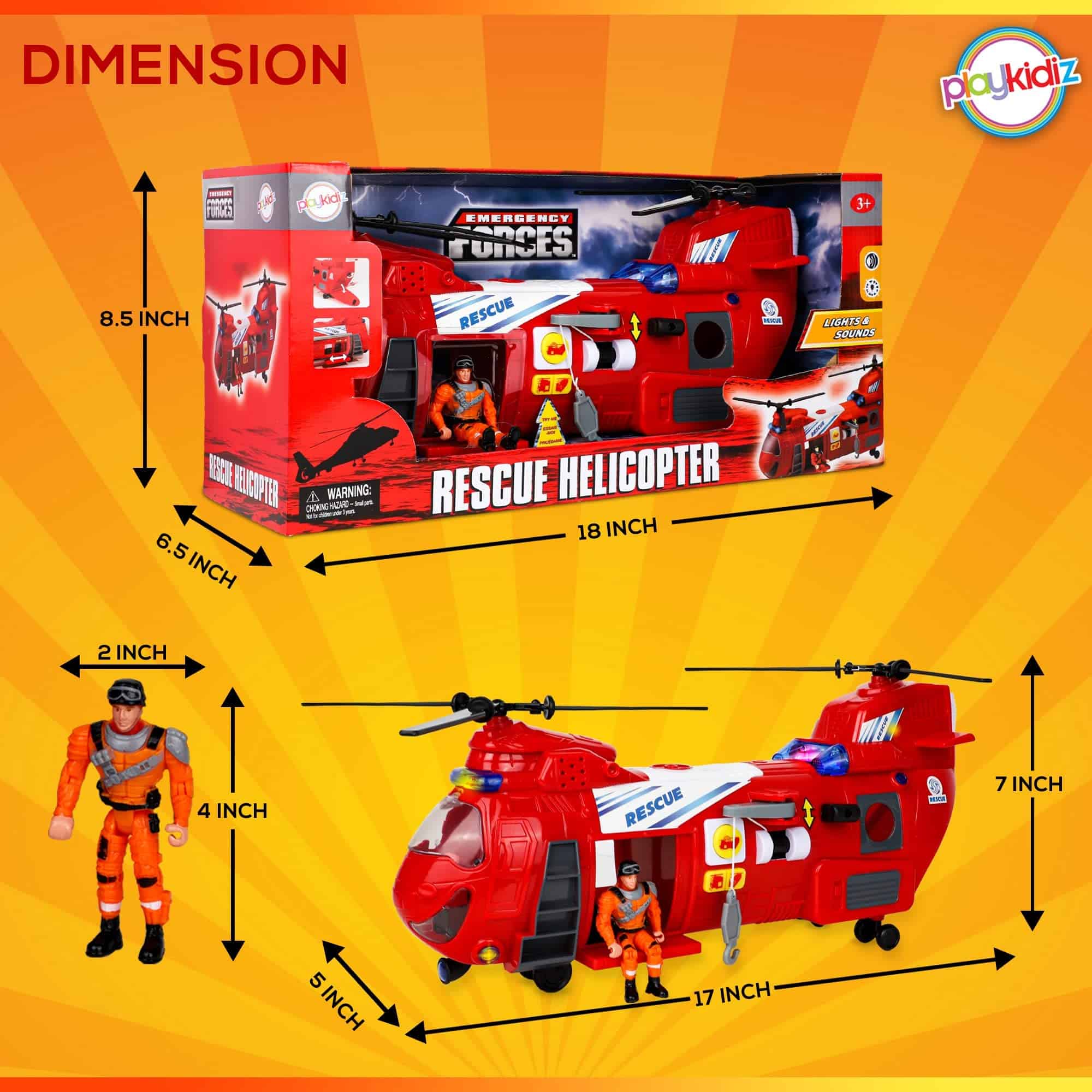 Juguetes de Helicóptero Playkidz para Niños, Helicóptero de - Imagen 4
