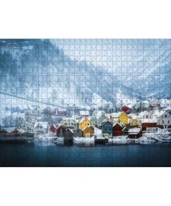 Rompecabezas de 1000 Piezas - Casas de Madera en las