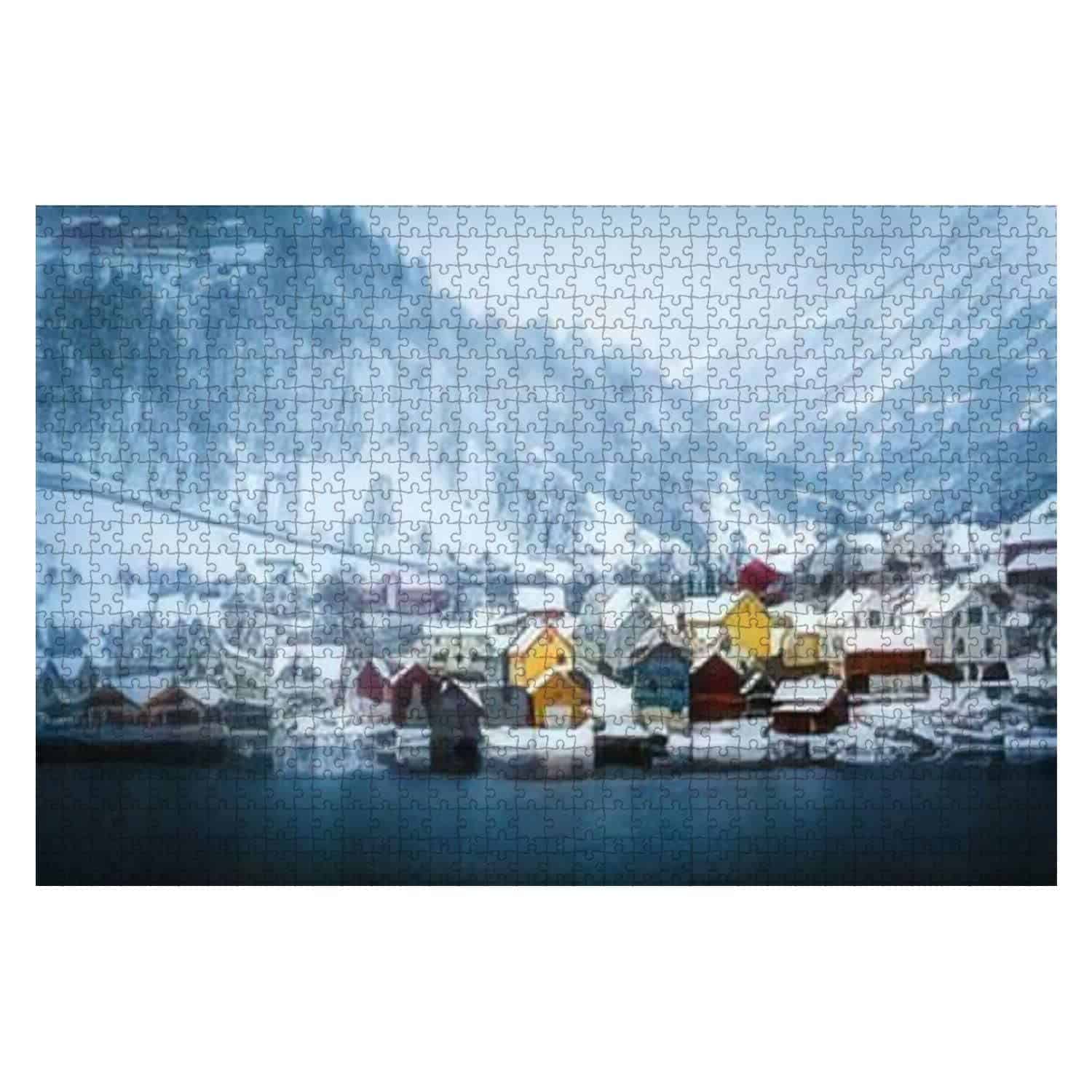 Rompecabezas de 1000 Piezas - Casas de Madera en las