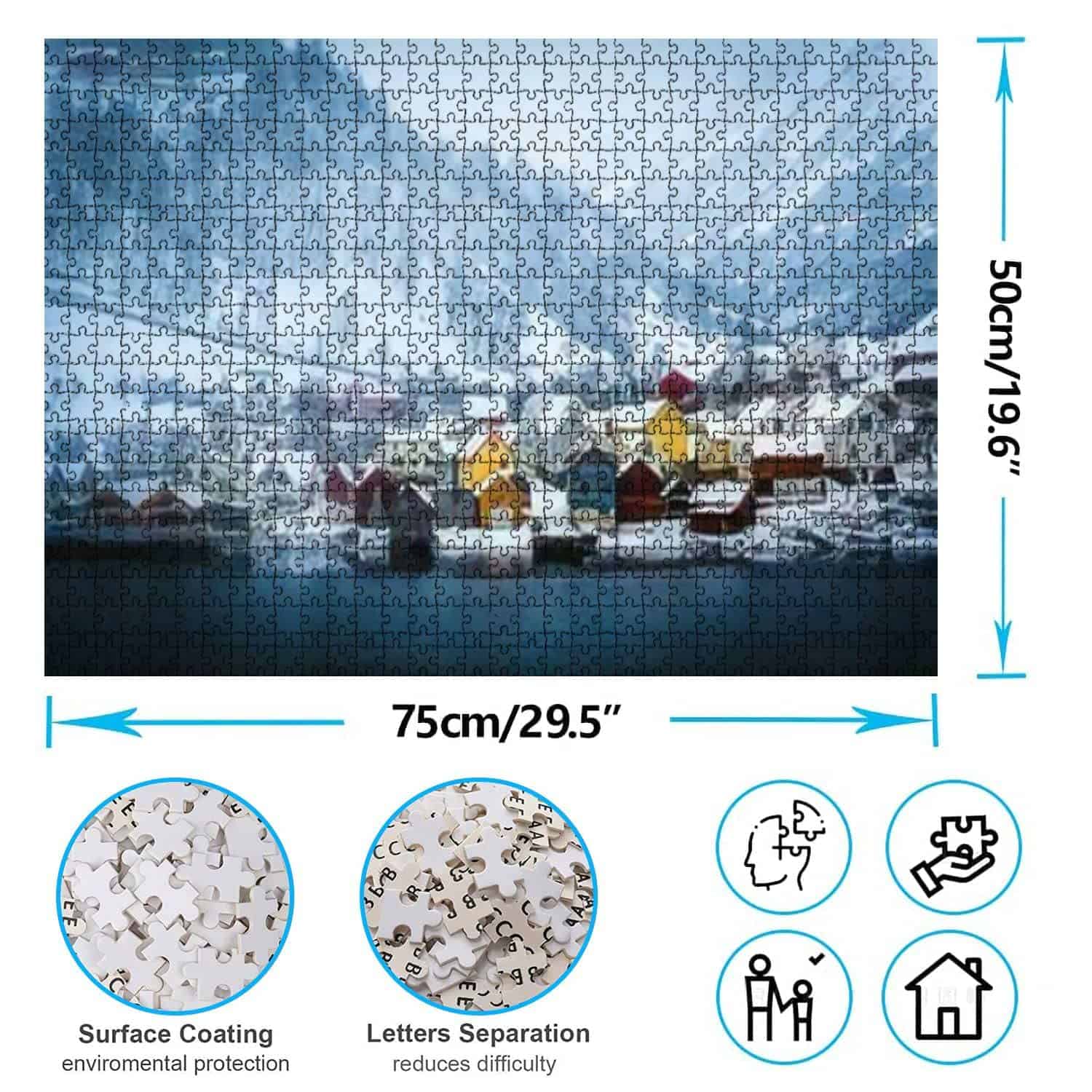 Rompecabezas de 1000 Piezas - Casas de Madera en las - Imagen 5