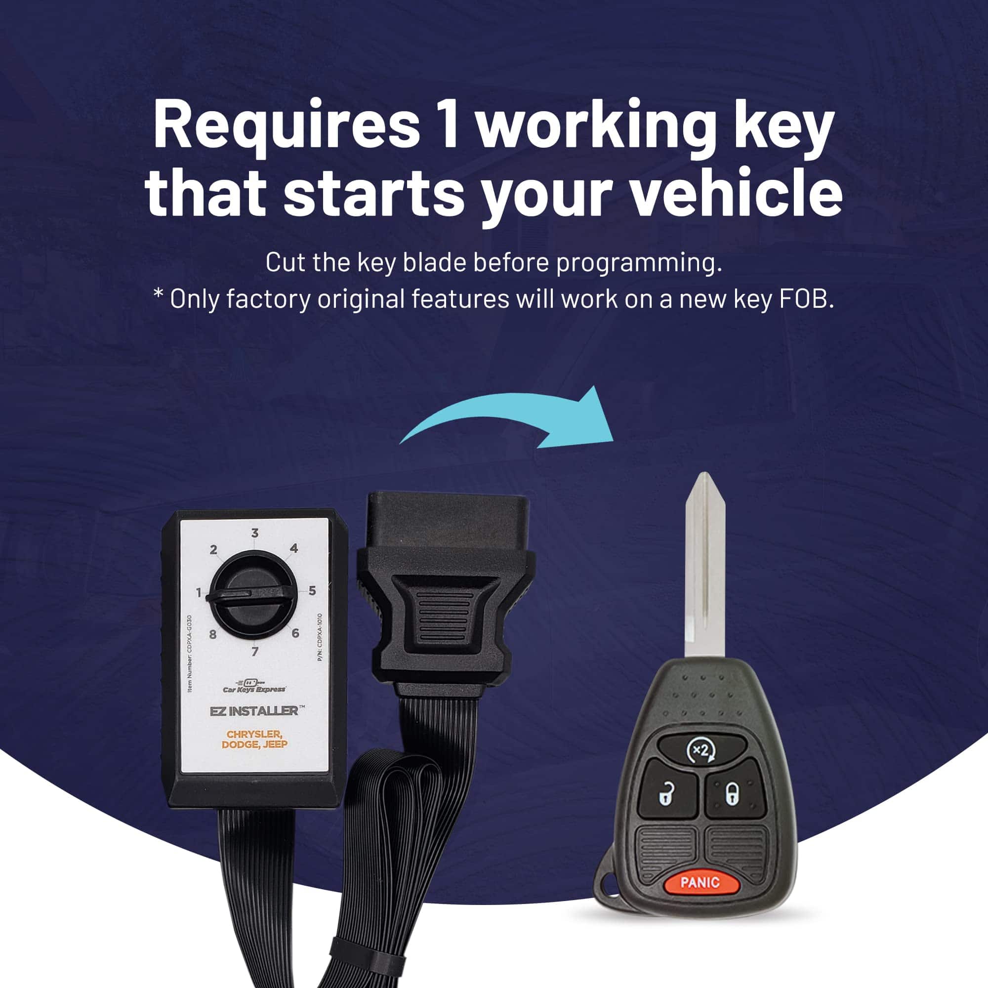 Kit de Llave Simple, Llave de Coche con Fob y EZ Installer, - Imagen 5