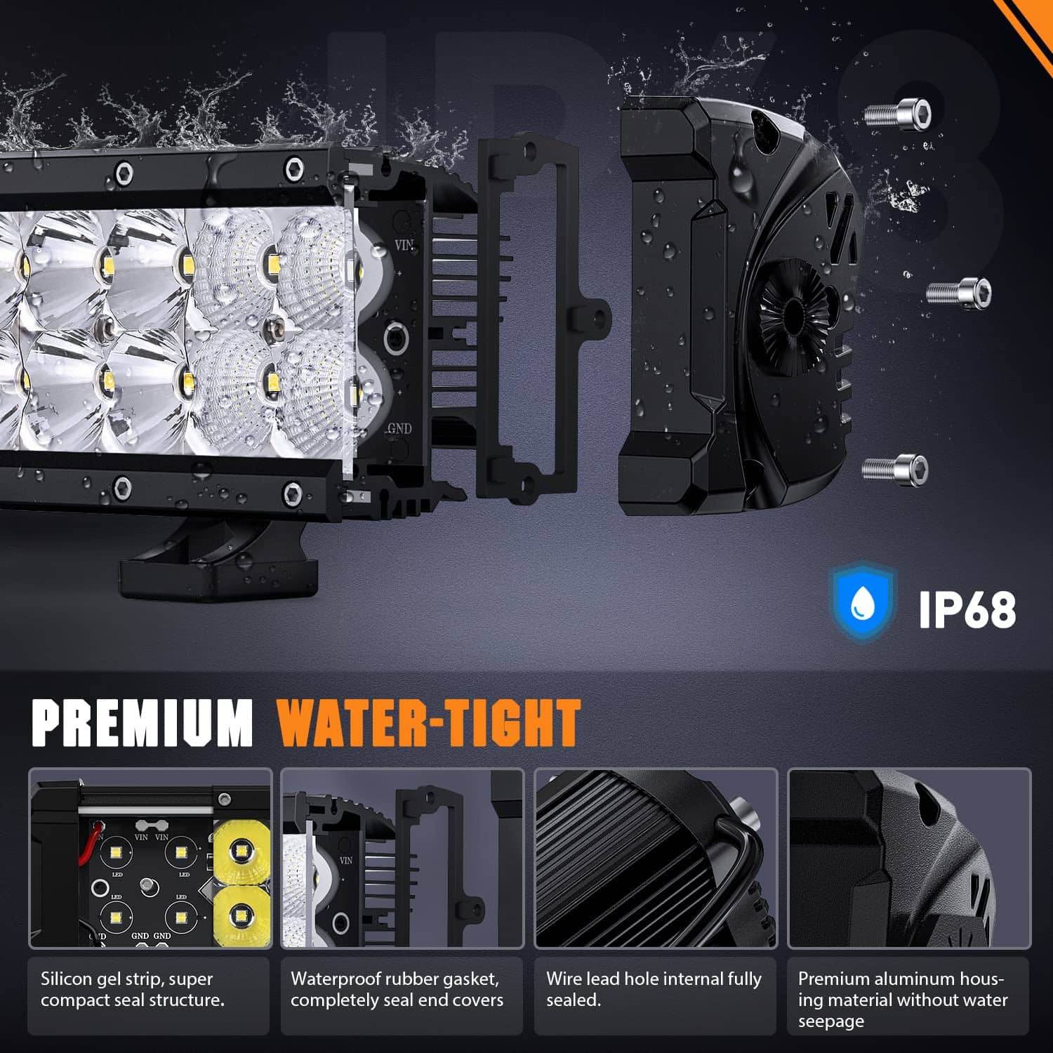 Barra de luz LED Nilight de 13.5 pulgadas 120W Flood Spot - Imagen 6