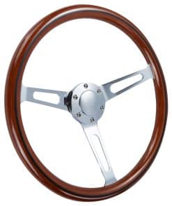 Volante Vintage de Madera de 15 Pulgadas con Agarre de