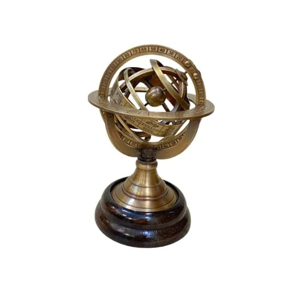 AnNafi Esfera Armilar Zodiacal de Latón con Globo de