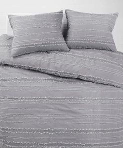 Conjunto de Edredón Gris Heather Twin XL y Funda de