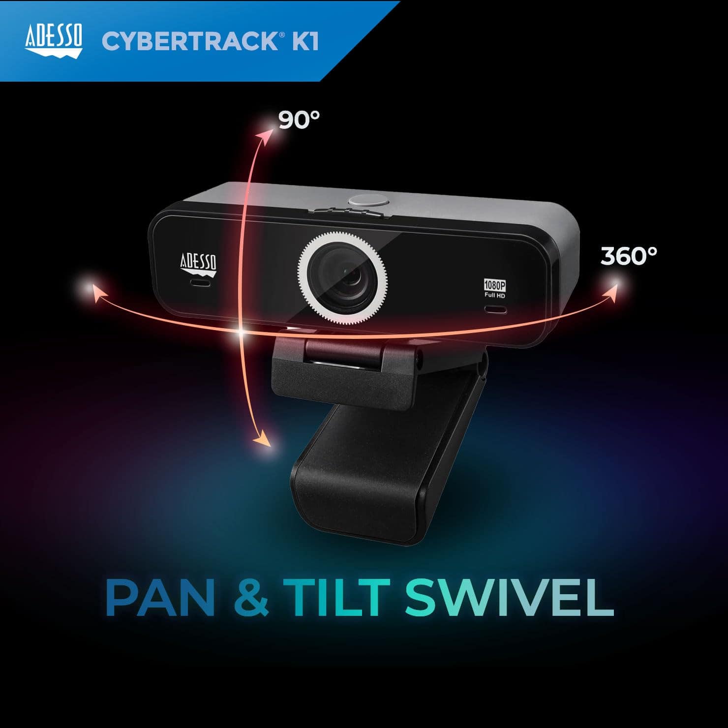 Cámara web USB Adesso CyberTrack K1 1080P Full HD con - Imagen 5