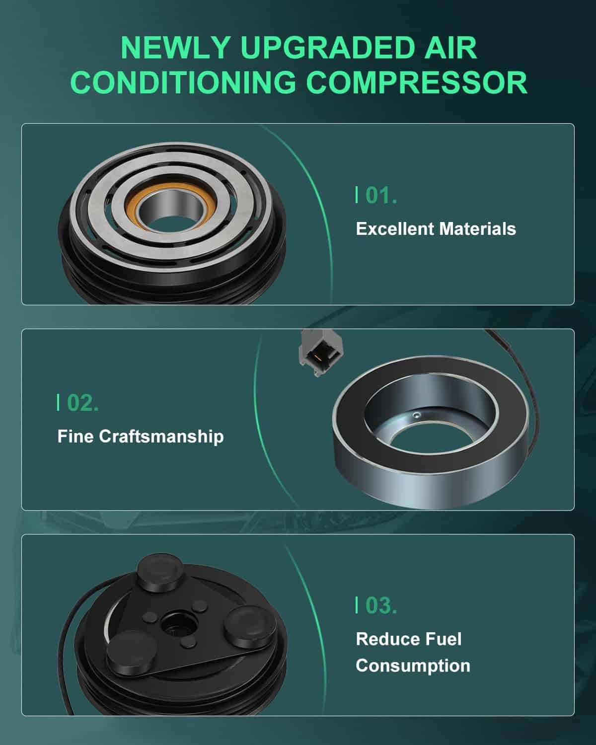 Compresor de AC SCITOO para Saab 9-2X 2.5L 2005-2006 - Imagen 5