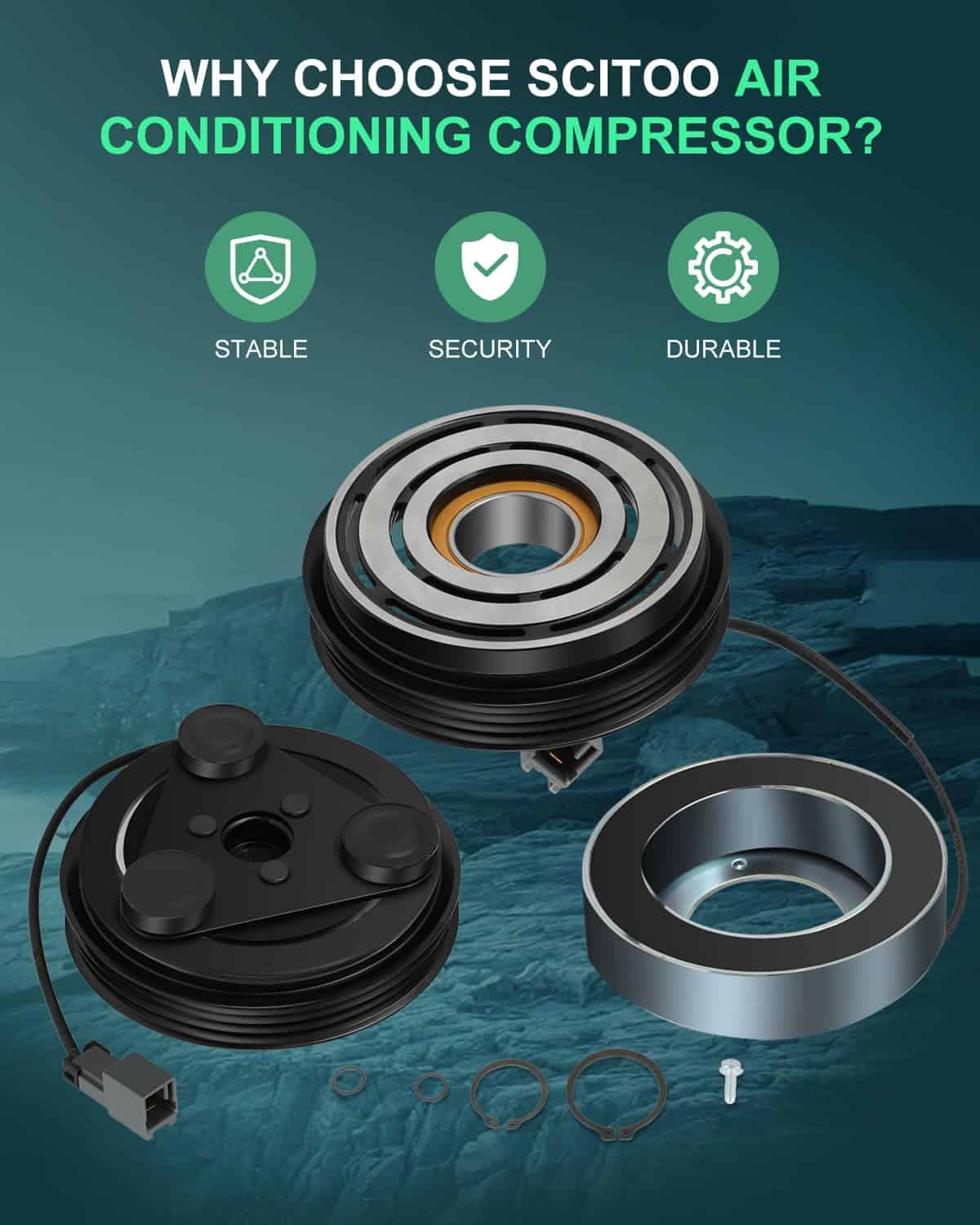 Compresor de AC SCITOO para Saab 9-2X 2.5L 2005-2006 - Imagen 4