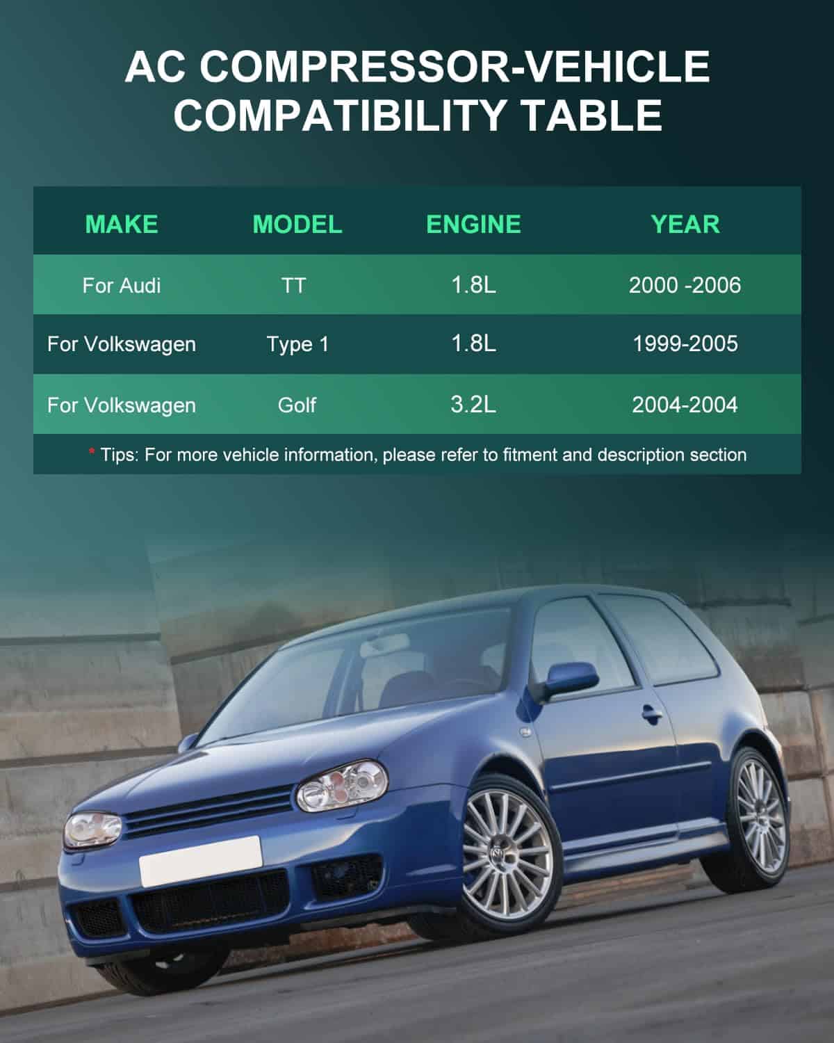 SCITOO Compresor de Aire Acondicionado con Embrague para - Imagen 3