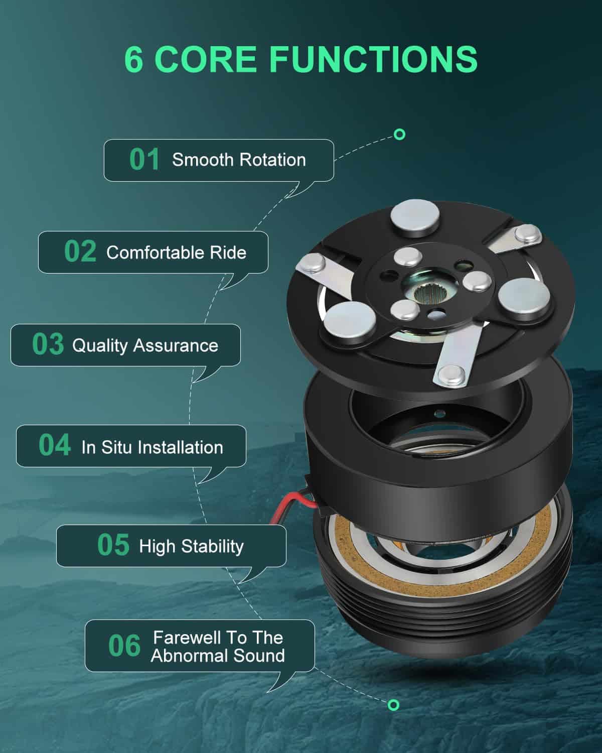 SCITOO Compresor de Aire Acondicionado con Embrague para - Imagen 6