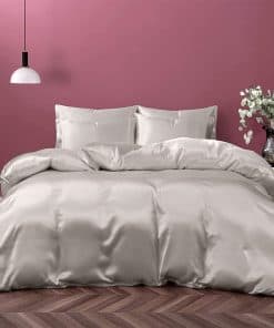 Juego de Sábana Ajustable 100% Seda Pura Satinada de Nube