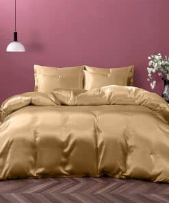 Juego de Funda de Edredón de Satén de Seda Pura 100% con