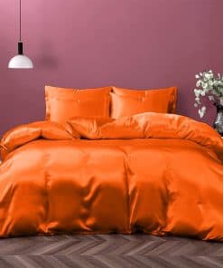 Juego de Funda de Seda Satinada Pura Cloud Fino con Sábana