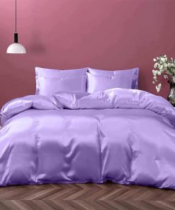 Juego de Sábana Ajustable y Funda Nórdica de Satén de Seda