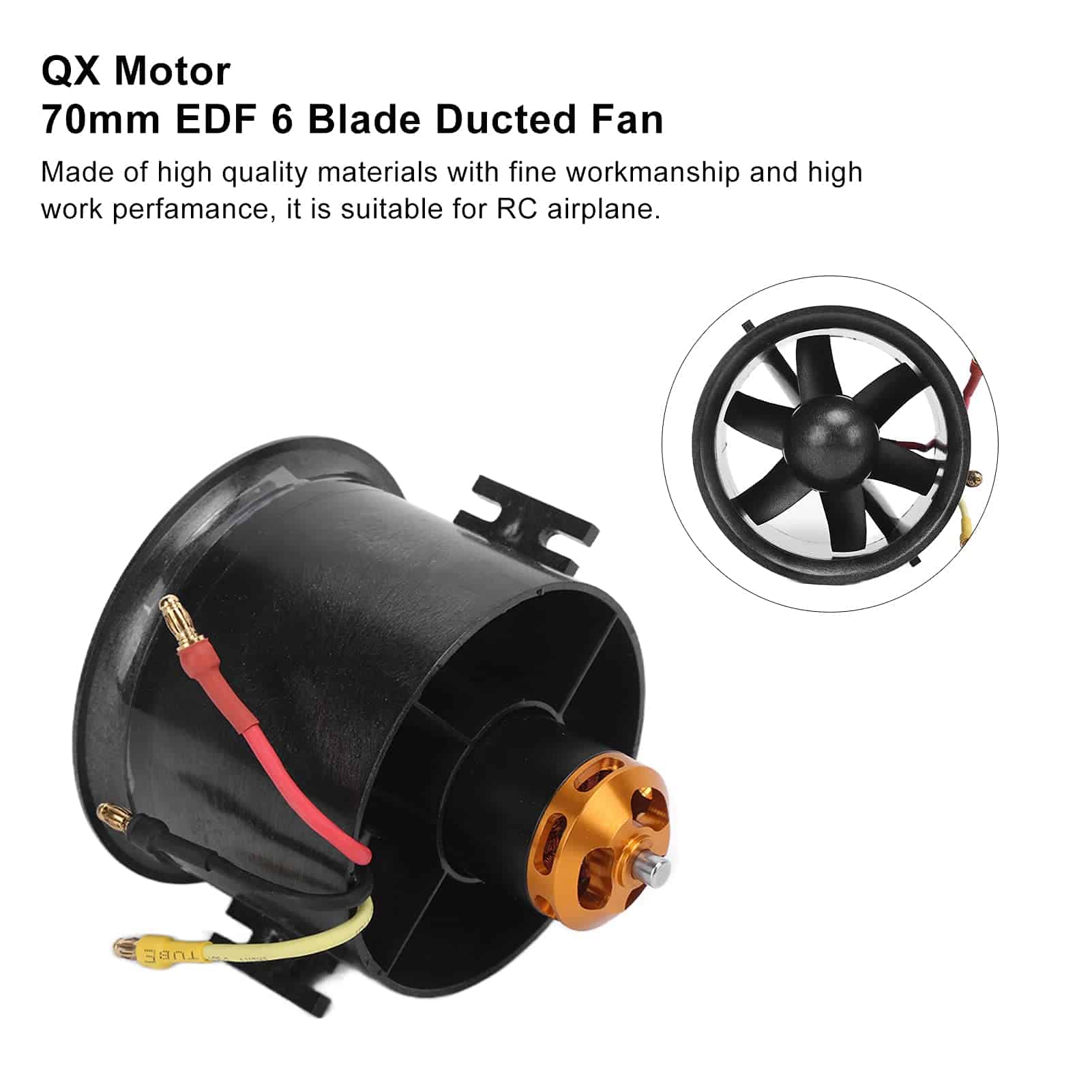 01 02 015 70mm EDF 3500KV Motor sin escobillas, Motor sin - Imagen 4